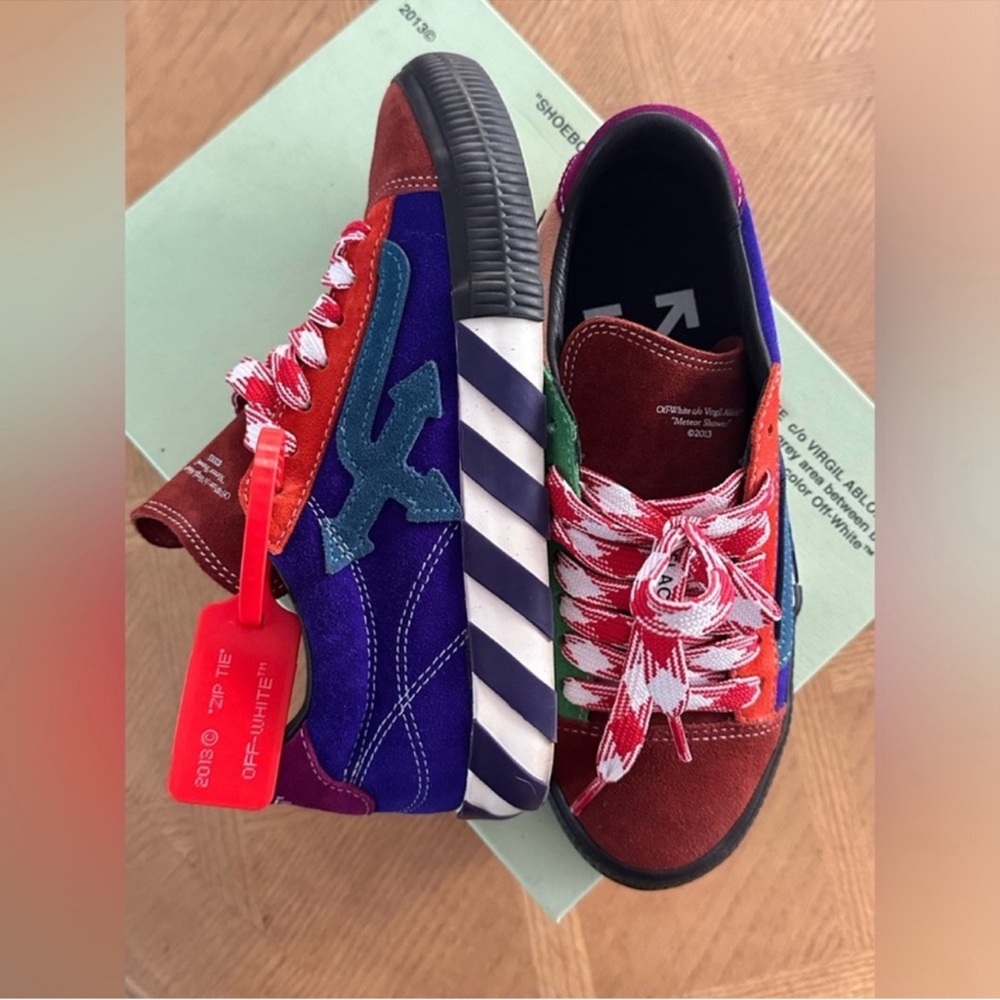 Off-White Red and Blue Sneakers